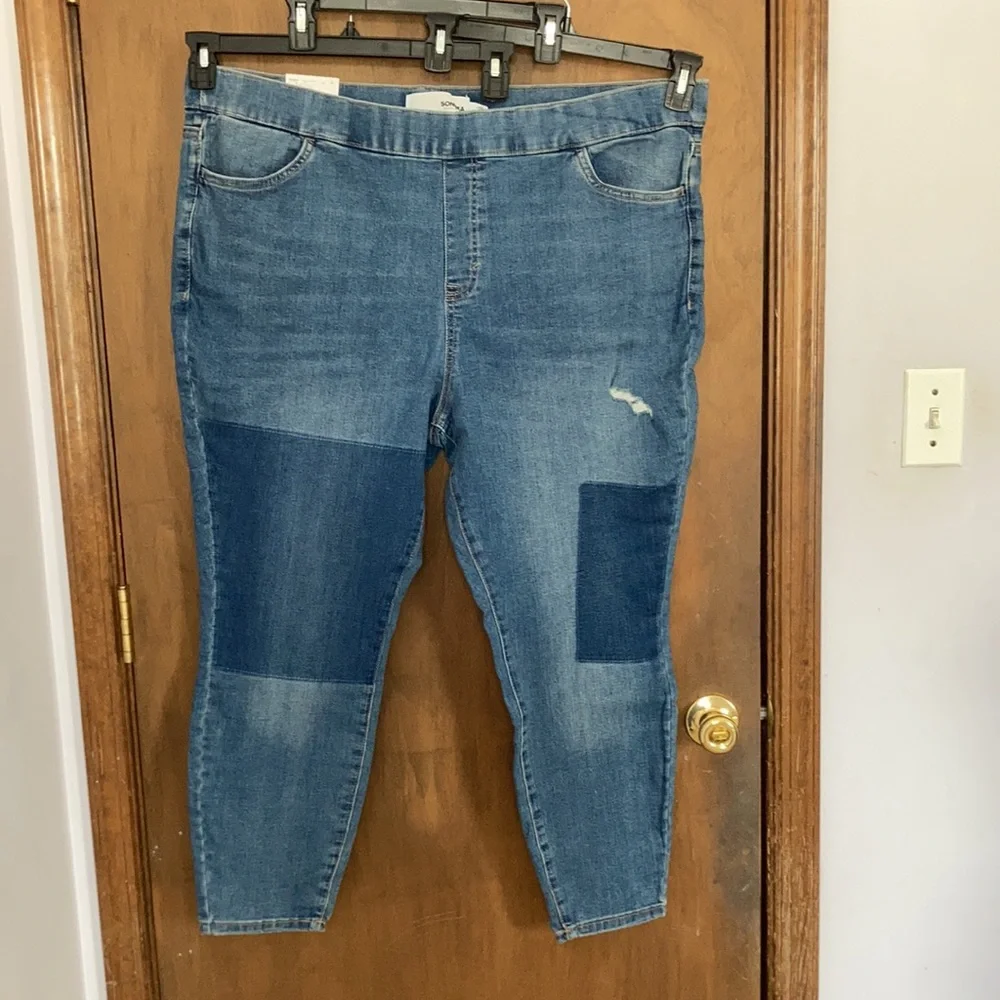 Sonoma jegging pull on with stretch faux patch print casual - Picture 10 of 17